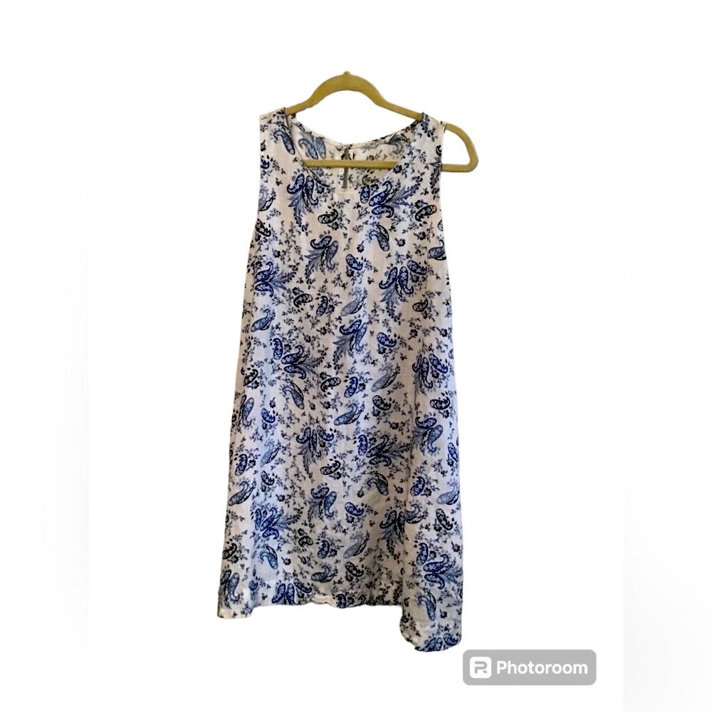 Lucky Brand linen floral print dress large